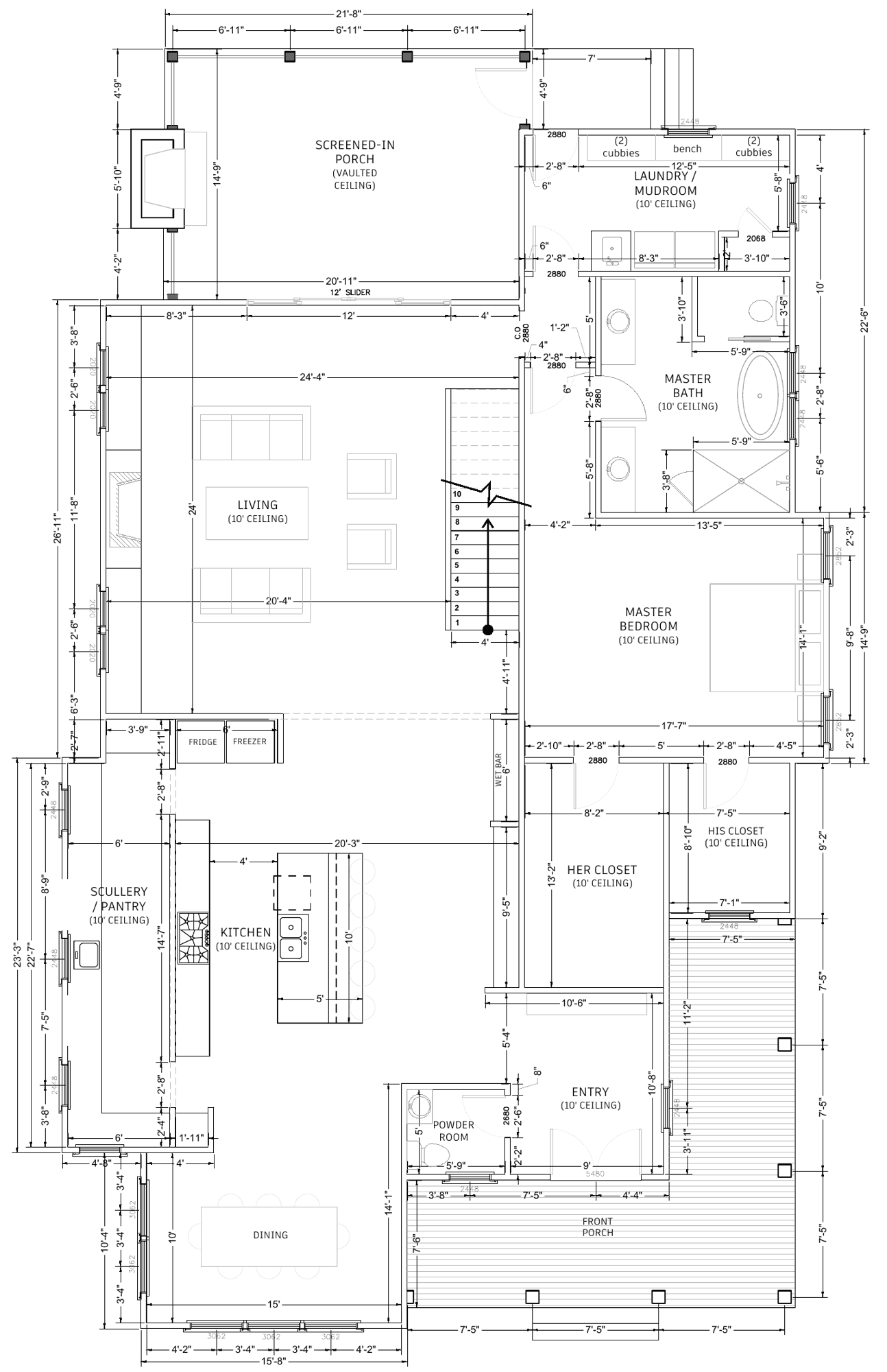 First floor floor plan of 940 Kincade Drive